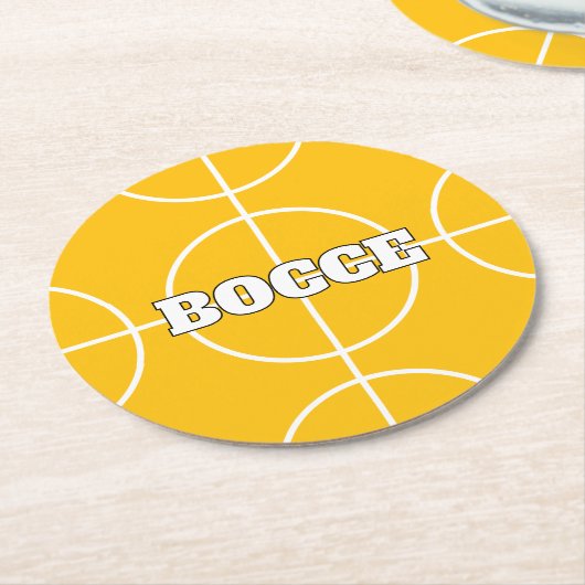 Gele Bocce Ball aangepaste papieren drankje onderz Ronde Kartonnen Onderzetter (Gebogen)