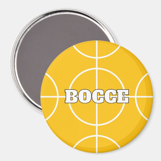 Gele Bocce Ball koelkast magneet met aangepaste te (Voorkant / Achterkant)