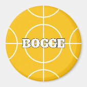 Gele Bocce Ball koelkast magneet met aangepaste te (Voorkant)