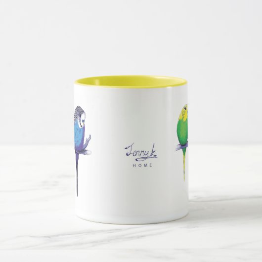 Gele boedgie Bird Parrot Mok (Midden)