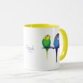 Gele boedgie Bird Parrot Mok (Voorkant rechts)