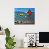 Gele boei en rode nagels Abersoch Poster (Thuiskantoor)