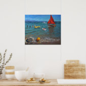 Gele boei en rode nagels Abersoch Poster (Keuken)