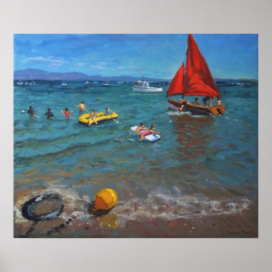 Gele boei en rode nagels Abersoch Poster (Voorkant)