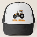 Gele Boerderijen tractor-Kinderen Trucker Pet<br><div class="desc">Pet voor het koele trekkerthema.</div>