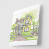 Gele boerderijklok vierkante klok (Hoek)