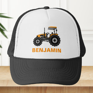 Gele boerderijtractor voor kinderen trucker pet
