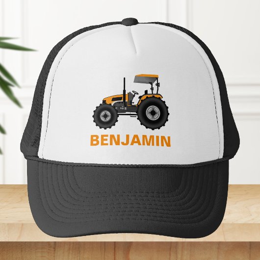 Gele boerderijtractor voor kinderen trucker pet