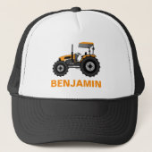 Gele boerderijtractor voor kinderen trucker pet (Voorkant)
