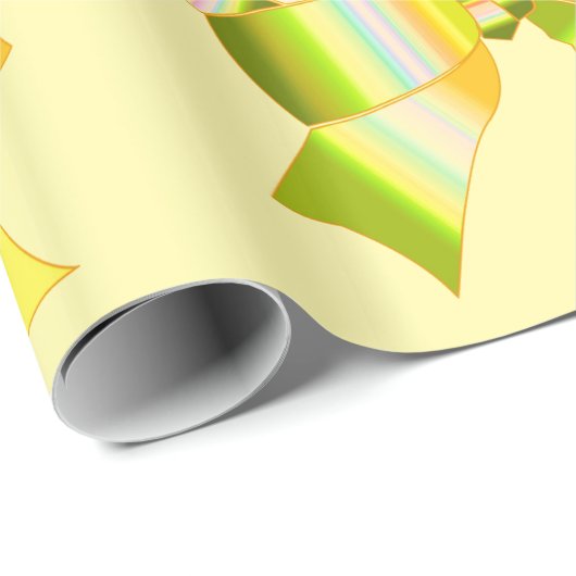 Gele bogen die papier verpakken (Rol Hoek)