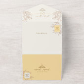 Gele Boho bruiloft All In One Uitnodiging (Buitenkant)