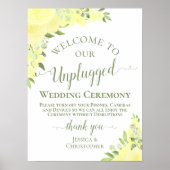 Gele Boho Chic Rozen Unplugged Wedding Ceremony Poster (Voorkant)