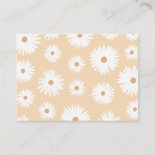 Gele Boho Daisy Baby shower Display Shower Informatiekaartje (Achterkant)