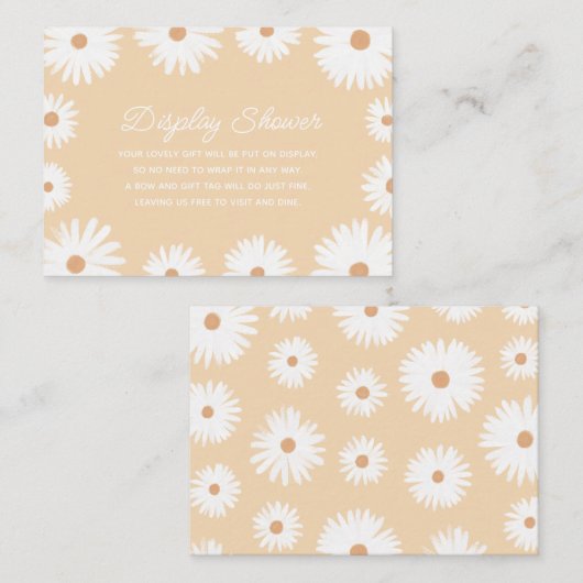 Gele Boho Daisy Baby shower Display Shower Informatiekaartje (Voorkant / Achterkant)