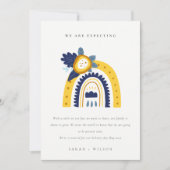 Gele Boho Floral Rainbow-Baby Bedankkaart (Voorkant)