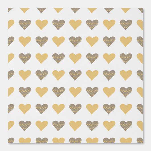 Gele Boho Hearts Kinder Decor Behang (Voorkant)