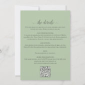 Gele Boho Rozen Calligrafie & QR Code Trouwen Kaart (Achterkant)