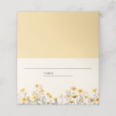 Gele Boho Wildflower Bloemen Bruiloft Plaatskaartje (Buitenkant ongevouwen)