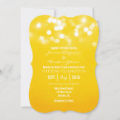 Gele Bokeh Glitter Lights Wedding Uitnodiging (Voorkant)