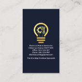 Gele Bolstekker Bedradingskabel Visitekaartje (Achterkant)