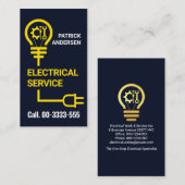 Gele Bolstekker Bedradingskabel Visitekaartje (Voorkant / Achterkant)