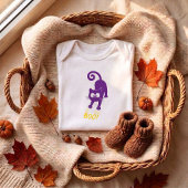 Gele Boo Paarse Kat Halloween Romper