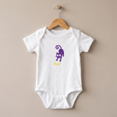 Gele Boo Paarse Kat Halloween Romper
