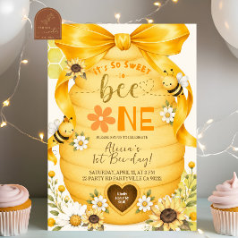 Gele Boog Zo Zoet Om BEE Eén Verjaardag Kaart