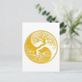  gele boom van Life Yin Yang Briefkaart (Staand voorkant)