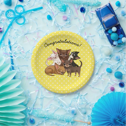 Gele Borden van Chihuahua Paper Party Papieren Bordje (Feest)