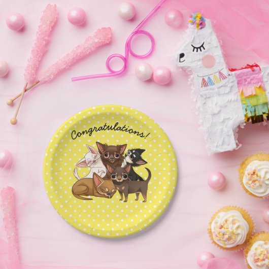 Gele Borden van Chihuahua Paper Party Papieren Bordje (Feest)