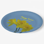 Gele borden voor "Happy Easter"-papier Papieren Bordje (Gekanteld)