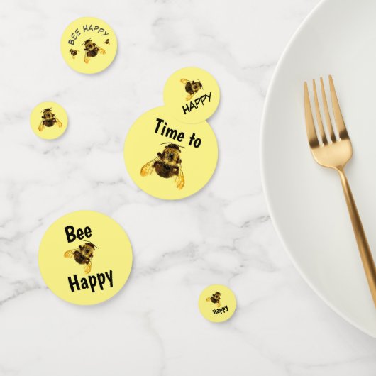 Gele borstelbijen zijn fijn confetti (Groep)