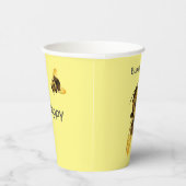 Gele borstelbijen zijn fijn papieren bekers (Rechts)