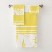 Gele botanische badhanddoekenset bad handdoek (Insitu)