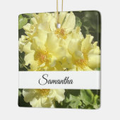 Gele botanische bloemen keramisch ornament (Links)