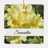 Gele botanische bloemen keramisch ornament (Achterkant)
