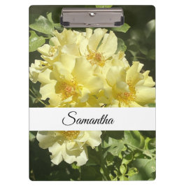 Gele botanische bloemen klembord