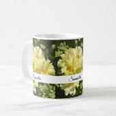 Gele botanische bloemen koffiemok (Voorkant links)