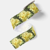 Gele botanische bloemen satijnen lint (Achterkant)