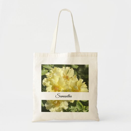 Gele botanische bloemen tote bag (Voorkant)