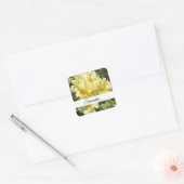 Gele botanische bloemen vierkante sticker (Envelop)