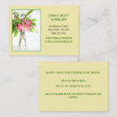 Gele botanische bloemenwinkel visitekaartje (Voorkant / Achterkant)