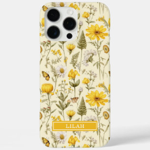 Gele Botanische Waterverf Bloem Naam iPhone 16 Pro Max Hoesje
