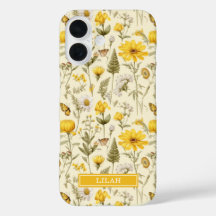 Gele Botanische Waterverf Bloemnaam
