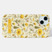 Gele Botanische Waterverf Bloemnaam Case-Mate iPhone Case (Achterkant (horizontaal))
