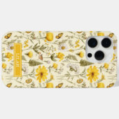 Gele botanische waterverf bloemnaam Case-Mate iPhone case (Achterkant (horizontaal))