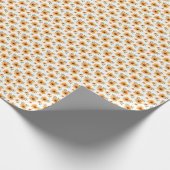 Gele Botanische Zonnebloem groen gelegenheid Cadeaupapier (Hoek)