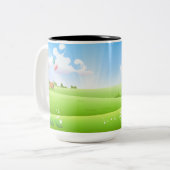 Gele boter tweekleurige koffiemok (Voorkant links)