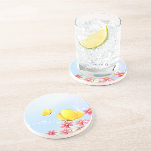 Gele boter zandsteen onderzetter (Zijkant)